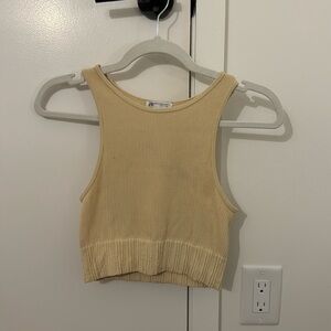 COPY - Zara XS/S Ribbed Neutral Beige Cropped Tank